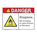 Danger Propane Sign (F1157-)|Plastic 10