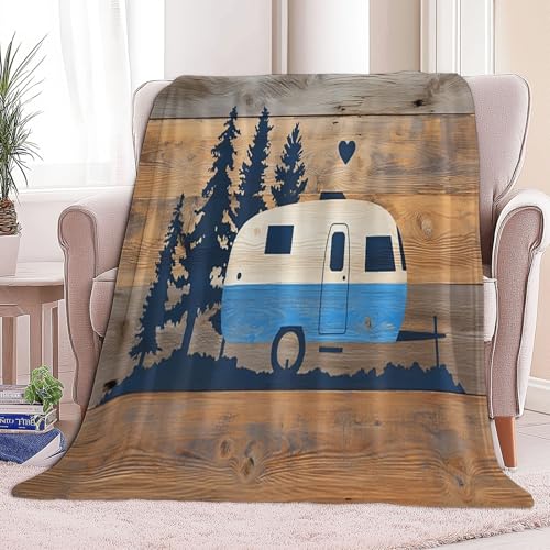 Caqui Manta Franela para Cama 180 x 200 cm Coche De Campo Retro Manta de Microfibra Suave Cálida Transpirable, para Cama sofá Oficina Coche Viajes Camping