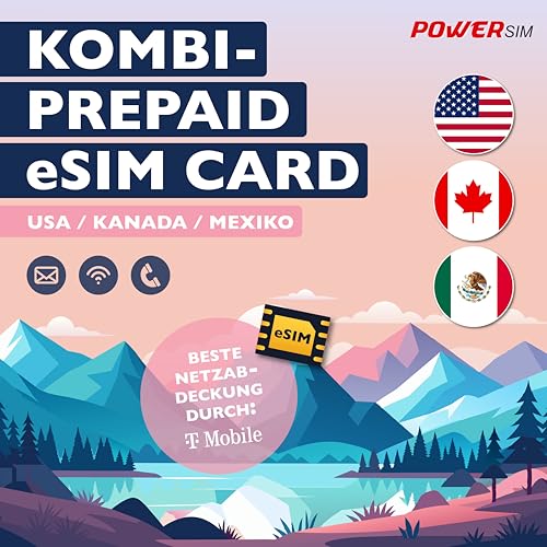 T-Mobile USA Kanada Mexico Reise SIM vom Power Sim Shop (21 Tage eSIM)