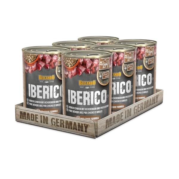 Belcando Super Premium Dose [Iberico mit Kichererbsen & Preiselbeeren] | Nassfutter für Hunde | Feuchtfutter Dose | Alleinfutter für Hunde Aller Rassen
