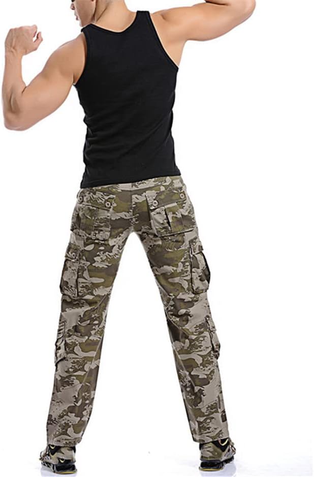 Men's Cargo Pants Casual Loose Multi Pocket Military Pants Long Trousers Camo Joggers Plus Size