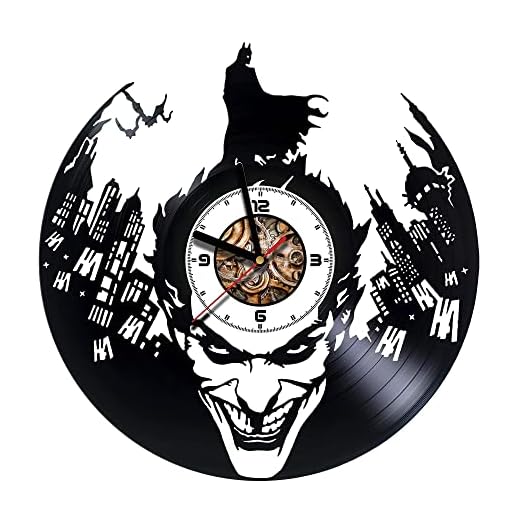Joker vs. Batman reloj minimalista Reloj de pared de pared Colgando de la pared Decoración del hogar Reloj de arte Mural y arte decorativo Amantes de los amantes de los amantes de los niños y niñas de