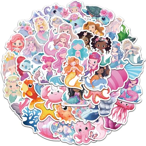LPAIWXY 50Pcs Cartoon Mermaid Stickers for Kids, HY-205