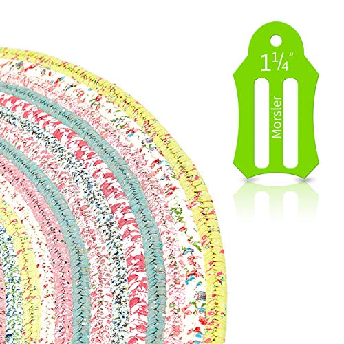 Jelly Roll Sasher Tool Set, 10 Pcs Multi-Sizes Sasher for Folding Fabric and Biasing Strips, Come with 40 pcs of Multi-color Quilting Pins and Storage Chain, 1/8", 1/4", 1/2", 3/4", 1", 1-1/8", 1-1/4"