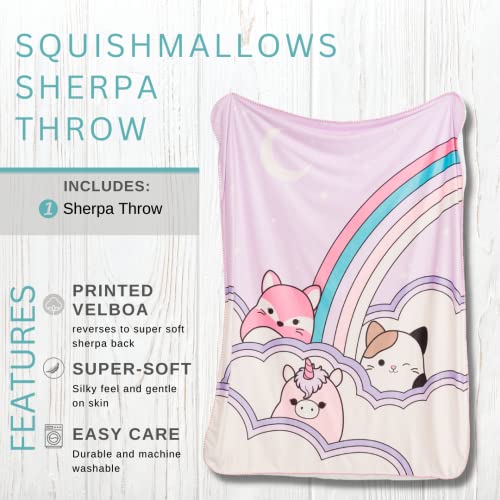 Franco Squishmallows Soft Premium Plush Sherpa Blanket Throw, 46 In X 60 In, (Official Squishmallows Product) #TOP1