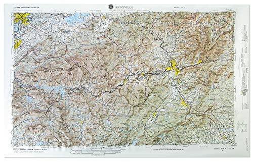 Hubbard Scientific 3D Knoxville NI171 Map | A True Raised Relief Map - You Can Feel the Terrain | Vacuum-formed Molded Map | 33â€³ x 21â€³ | Detailed Topography