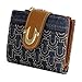 True Religion Women's Mini Wallet, Horseshoe Logo Small Compact Clutch Purse, Dark Denim, One Size