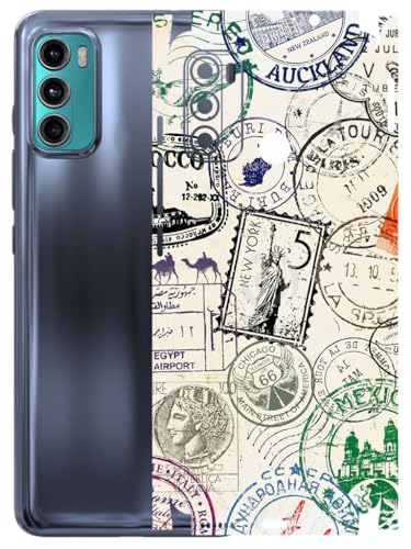 Image of AtOdds - Full Body Back Screen Guard Protector Film - Lamination Wrap Skin Sticker Compatible with Moto G60 | Scratchproof Matte Finish (Stamps)