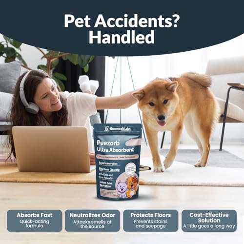 Image of Peezorb Ultra Absorbent Pet Mess Cleaner Powder with Rapid Absorption Technology and Odour Neutraliser for Pet Urine and Floor Cleaning Unscented Pack of 1