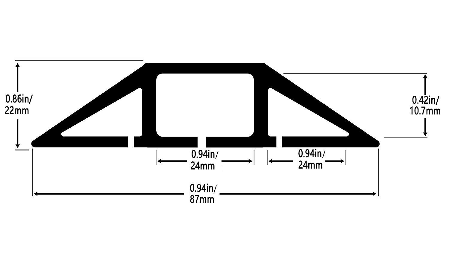 Cable Cover Floor, 10 Ft (3 M) Heavy Duty Cable Floor Protector 3 Cord