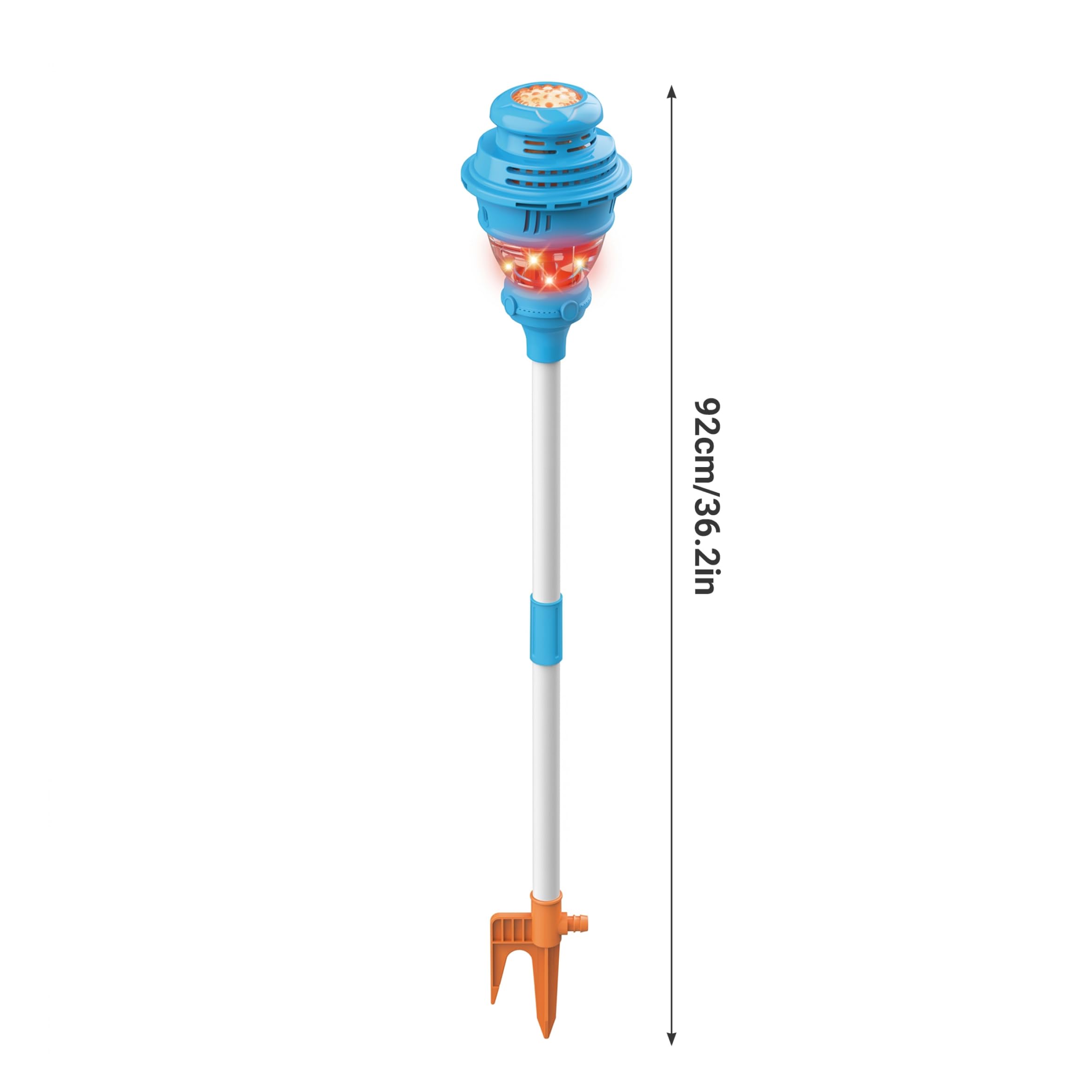 Torre de Burbujas, máquina de Burbujas 2 en 1 y Juguete pulverizador, Soporte para farola con Luces y Sonidos Suaves, Altura Ajustable para niños, Azul, 36, 22-40, 94 Pulgadas, máquina