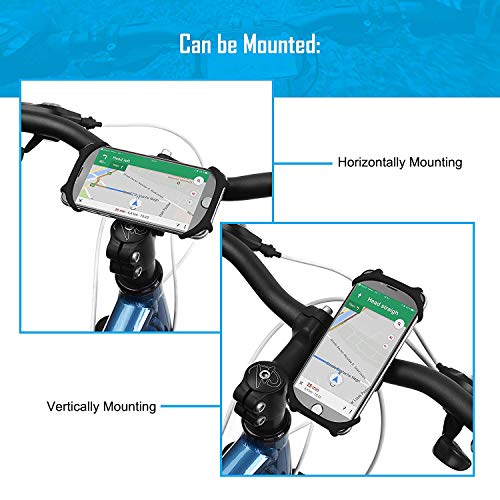 Soporte de teléfono de Bicicleta Universal de Silicona para iPhone Huawei y 4.5-7.0 Pulgadas Smartphones Ideal para Montaña Bicicleta Motocicleta Cochecito y Golf Trolley Negro - imagen 3