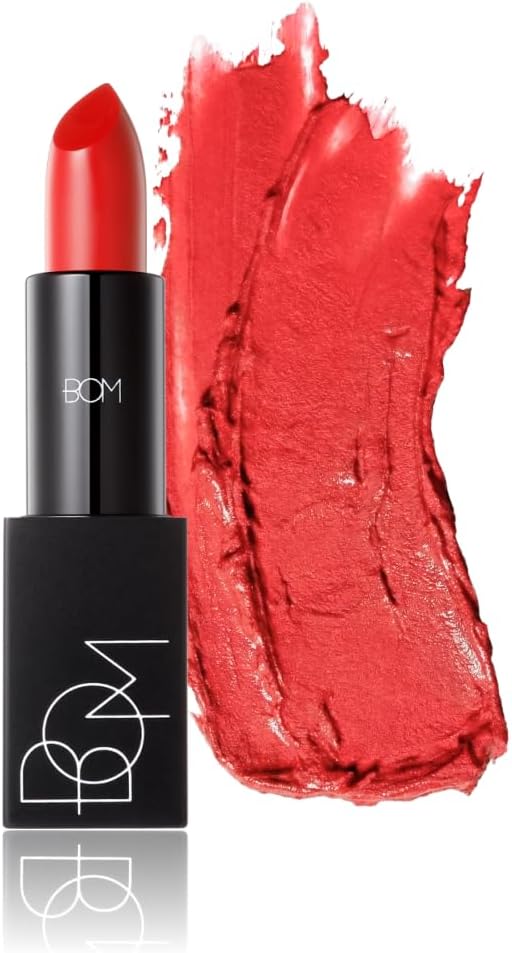 BOM My Lipstick #802 Cherry Red, Long Lasting Red Matte Lipstick Velvet Texture