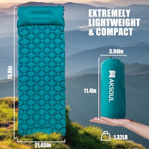 Camping-Sleeping-Inflatable-Pad-Extra-Thick-313947-inch-Ultralight-Self-Inflating-Air-Mat-with-Pillow-for-Outdoor-Backpacking-Camp-Hiking-Tent-UltraClassicUpgradedExtra