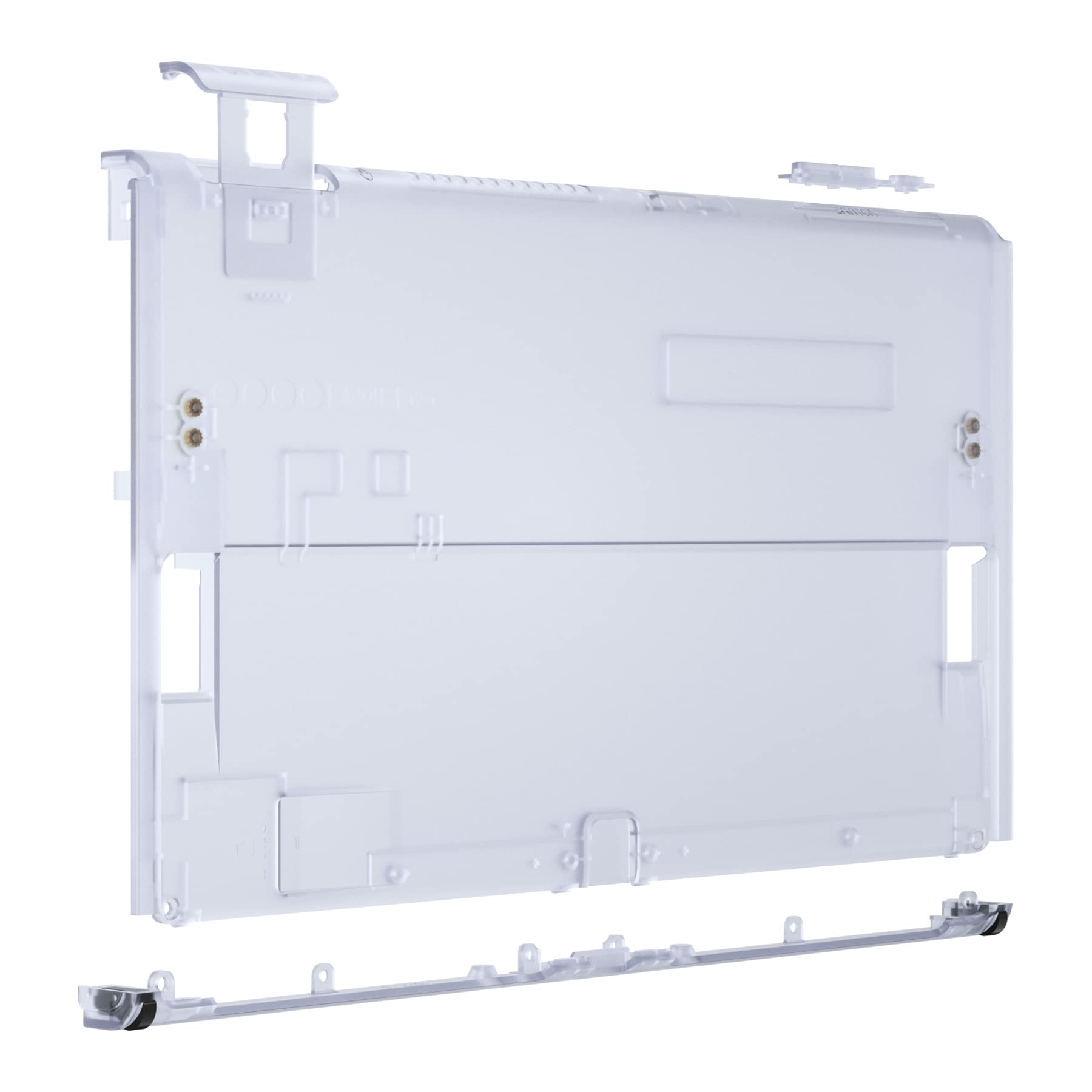 eXtremeRate Cover Console Ricambio per Nintendo Switch OLED,Custodia Posteriore Scocca Shell Ricambio per NS Switch OLED Console(Non Include Supporto)-Trasparente Blu Ghiacciaio