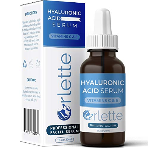Orlette Hyaluronic Acid Serum Skin Care - Anti-Aging Treatment with Hydrating Vitamin C