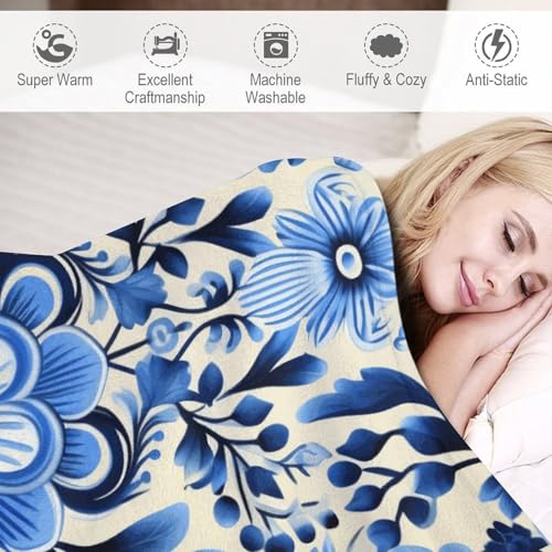 Couverture en flanelle légère contre les nuits fraîches plaid bleu doux - 4