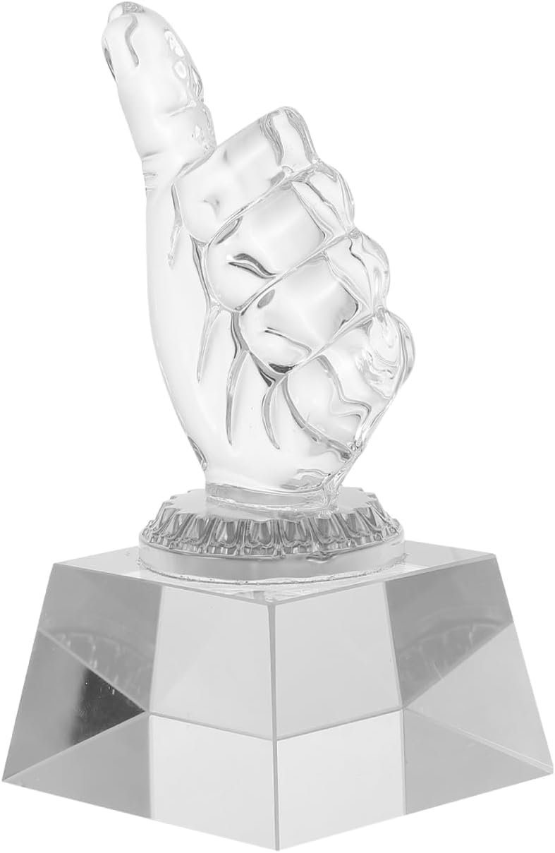 BESPORTBLE Transparent Trophy Crystal Award 4.72 Inch Clear Acrylic Prize for Sports Events Home Decor Parties and School Activities