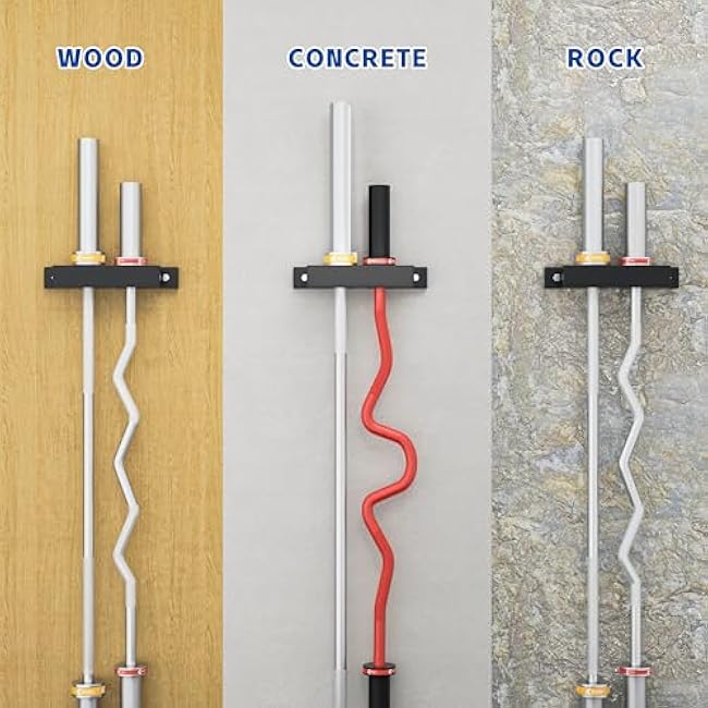 Barbell Holder, Wall Mount Barbell Storage Hanger for Vertical Barbell Wall Rack, Garage Gym Olympic Bar Holder, Fits Under 40 mm Bar in Size, 1 Pack