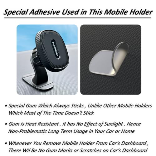 Image of Blackstar Armstrong - Multi-Purpose Magnetic Mobile Holder for Car Dashboard /Windshield with 540 Angle Rotation - Use in AC Vent & Car Dashboard (Incompatible with MagSafe)