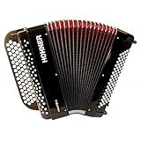  Hohner Nova II 80A - Acordeón cromático con botones - Negro (+ funda)