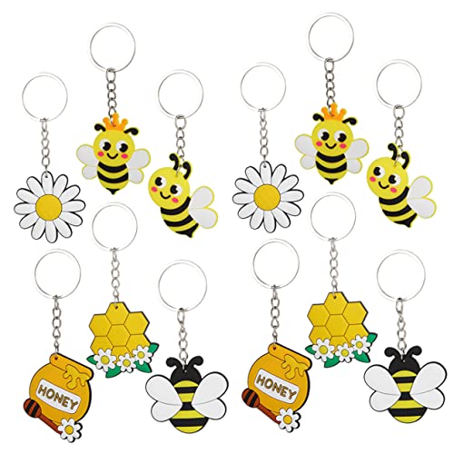 Porte-clés abeille Healvian en silicone pour décoration de sac