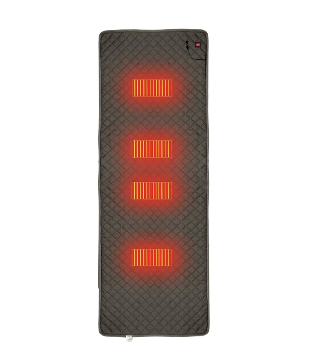 Electric Heating Pad Camping Blanket Portable Tent Carpet USB 4 Temperature Levels Machine Washable Waterproof Lightweight Heated Sleeping Bag Liner for Outdoor Hiking Picnic, 180x60cm, Brown