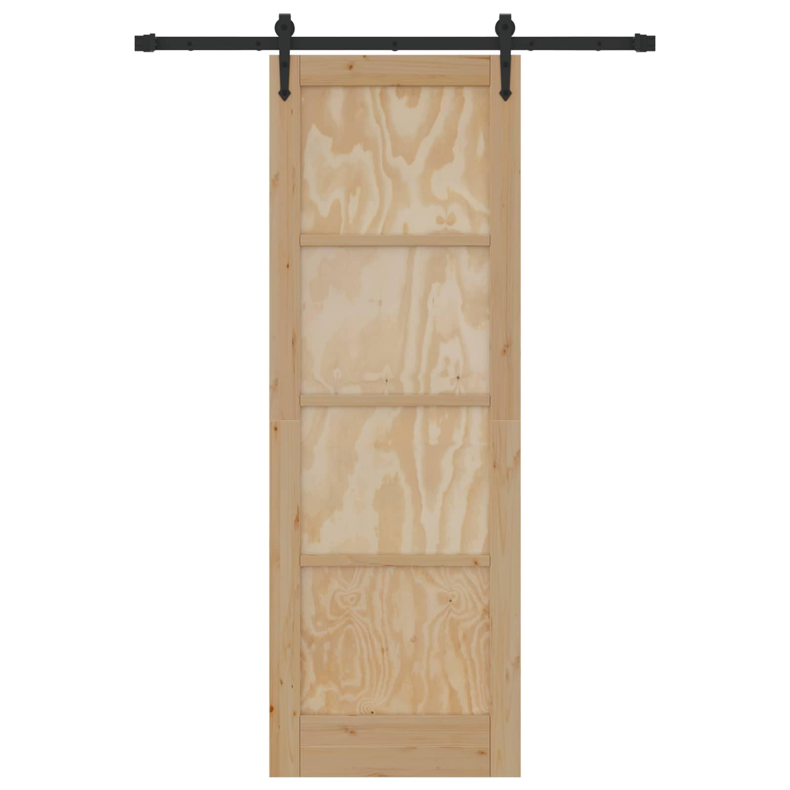 Puerta corredera ORKDAL pino macizo natural 73,5 x 211 cm Set | Puerta de madera de ahorro de espacio para dormitorio y sala de estar con sistema deslizante silencioso de acero resistente.