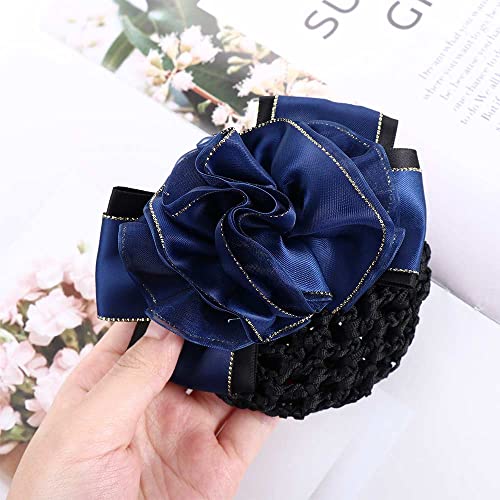 Pokinge 4PCS Women Hair Bun Cover Net Elegant Floral Hair Clip miniatura 7