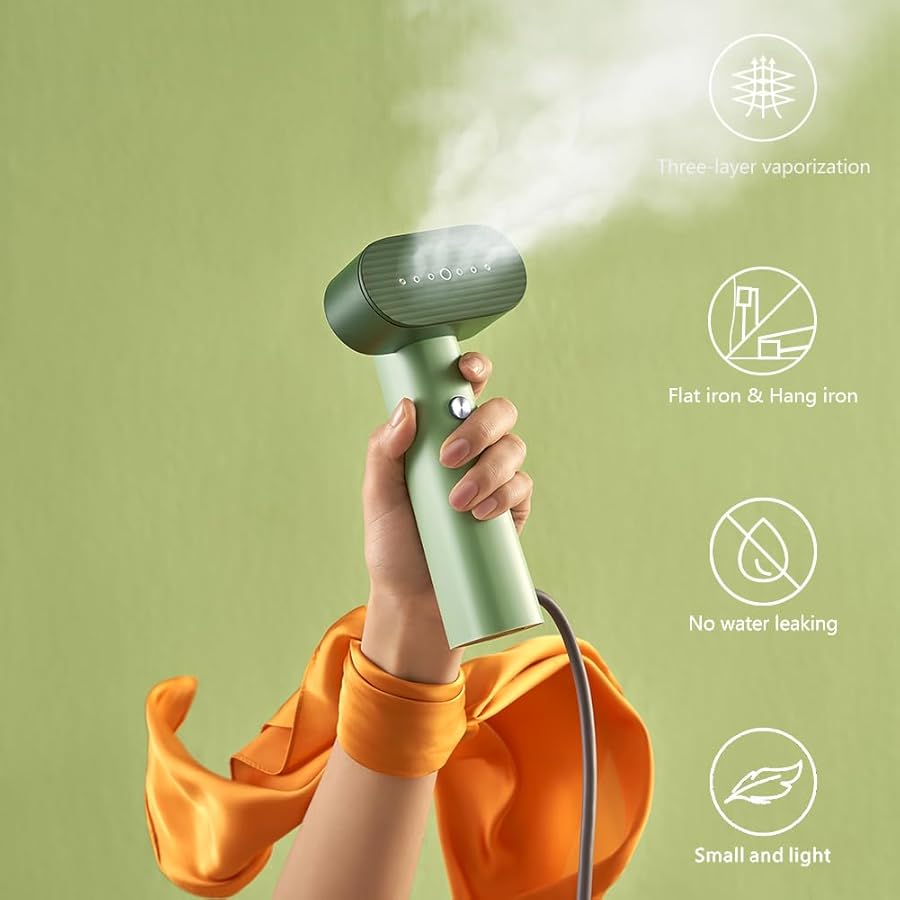 Nexdoo G6 Steamer for Clothes Portable 2-in-1 Travel Steamer Iron for Clothes, Just 0.7lbs Lightly, 10 Minutes of Continuous Steam, 900W Light Steamer for travel and home (green) - image 2