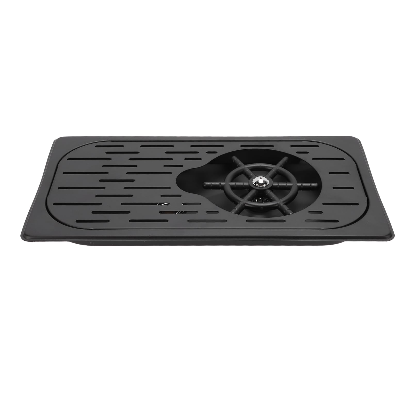 Duokon Enjuagadora de Fregadero de Vidrio de Acero Inoxidable con Chorros de Agua a Alta Presión Limpia y Drena Automáticamente las Aguas Residuales para Cafetería, Bar, Uso Doméstico (BLACK)