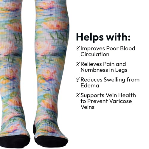 Image of Viasox Compression Socks for Women and Men, Knee High Socks 12-15 mmhg Circulation Support for Flight, Travel, Daily