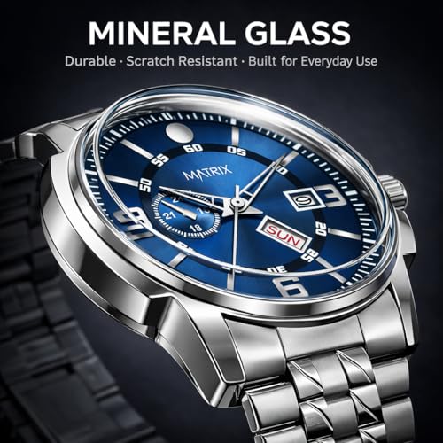 Matrix Blue Dial Stainless Steel Strap Watch - Image 4
