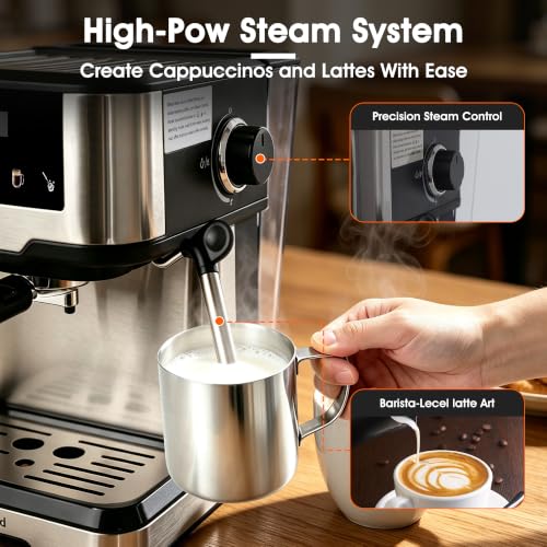 Image of Espresso Machine with Milk Frother, Professional Coffee Maker