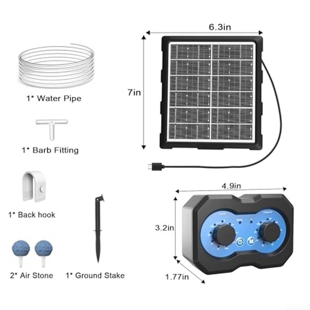 Solar Teichbelüfter Pumpe mit Backup und Metall