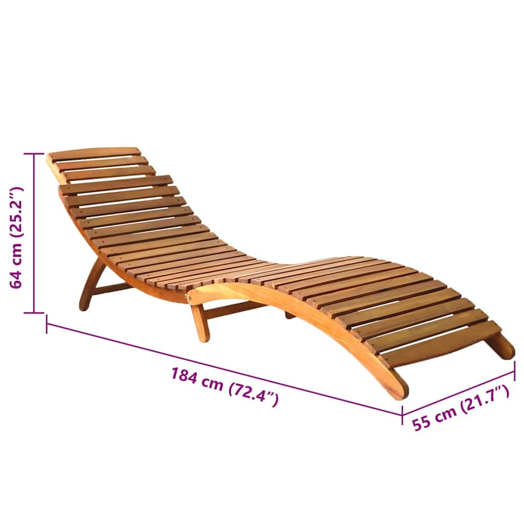 vidaXL 2X Madera Maciza de Acacia Tumbonas con Cojines Hamaca Cama Salón Diván Asiento Piscina Playa Jardín Patio Terraza Balcón Exterior Muebles
