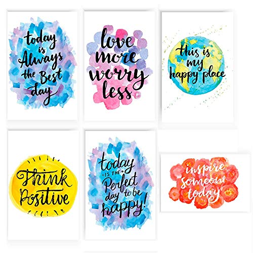 Inspirational Poster | Set of Six 11x17 Posters | Motivational Signs for Office | Decorative Wall Art for Every Day Motivation | Inspiring Artwork With Positive Quotes | Great for Classroom Decor