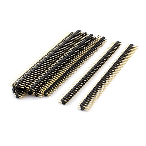 Aexit 12Pcs 2.54mm Audio & Video Accessories Dual Row 2x40 80Pin Male Straight Pin Header Connectors & Adapters Strip 100mm