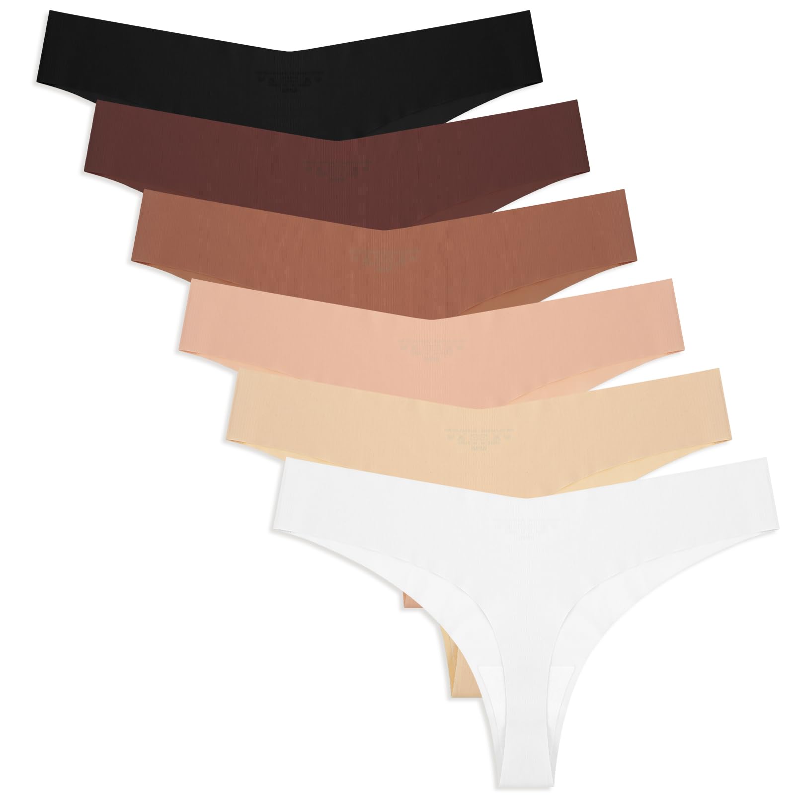 Pack of 6 Seamless Thong Women's String Seamless Underpants Invisible Briefs String Thong Women's Seamless Briefs Seamless Thong for Women Invisible V Waist Briefs (L/M) Multicoloured-image-20