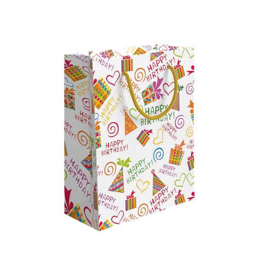 Image of Birthday Gift Bags Small size - Return gift bags for kids birthday - Paper Bags for Gifting - Pack of 10-7 L x 9 H x 3 W Inch