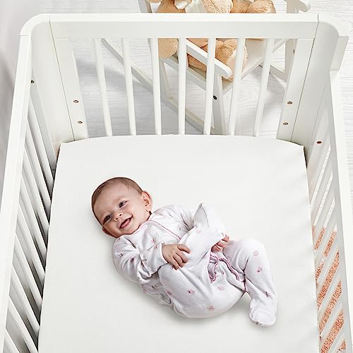 Tillyou Muslin Crib Sheet (White, Crib Bedding) #TOP6