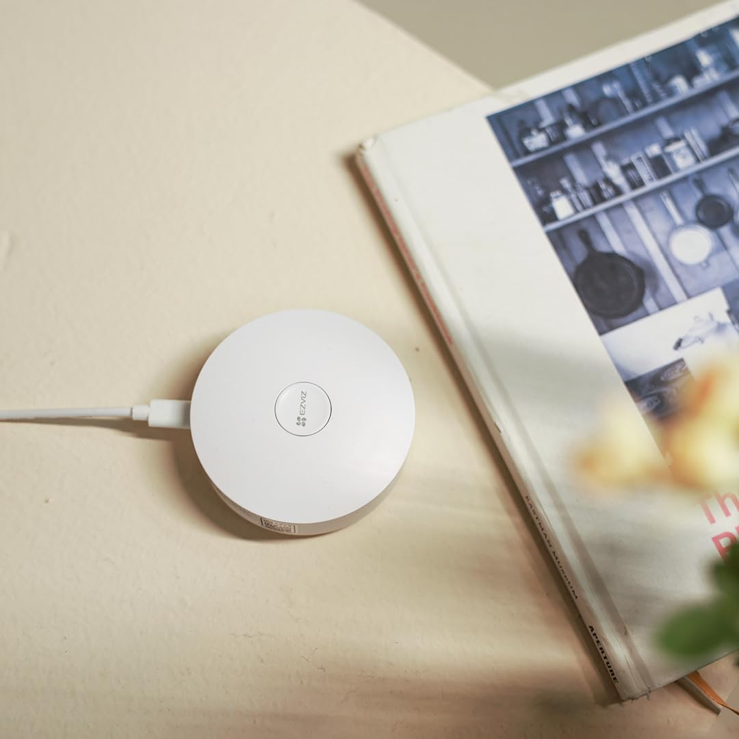 EZVIZ A3 Centrale, Passerelle Domestique WiFi Intelligente Fonctionne avec Détecteur PIR T1C, Détecteur d’Ouverture/Fermeture T2C, Bouton Intelligent T3C, T10C Détecteur de Fuite d'eau et T51C