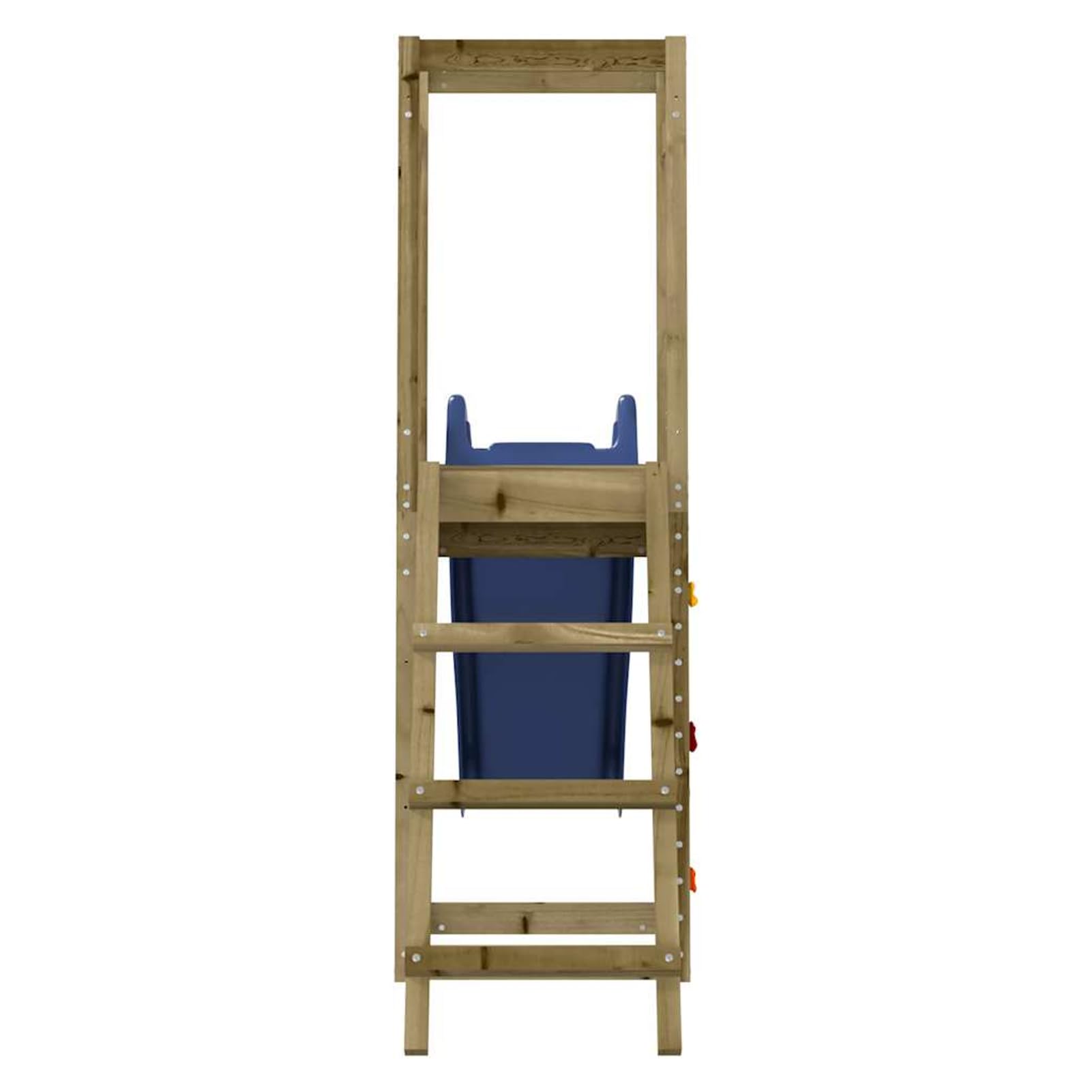 Gecheer Parque Infantil de Exterior con Tobogán, Torre de Escalada para niños al Aire Libre, Escalera y Accesorios de Juego para el jardín Madera Maciza Pino impregnada 9#