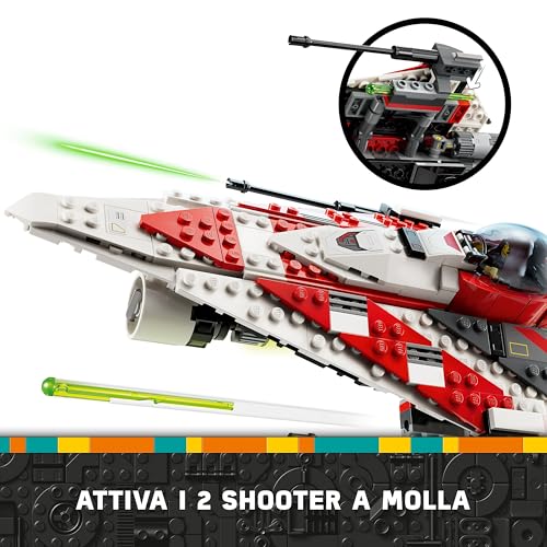 Star Wars Starfighter di Jedi Bob, Modellino di Astronave Giocattolo da Costruire con 2 Minifigure, Giochi Creativi per Bambini e Bambine da 8 Anni, Idea Regalo di Compleanno da Collezione 75388 - Lego - Immagine 3