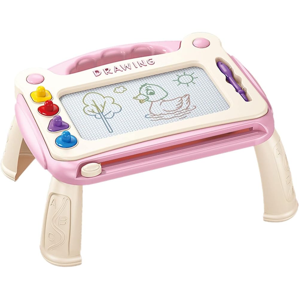 AMERTEER Magnetic Drawing Pad Doodle Board for Kids | Magnetic Drawing Board Educational Learning Toy | Mess-Free Reusable Sketch Pad | Travel Activity Toy for Toddlers 1-6 Years Birthday Gift (Pink)