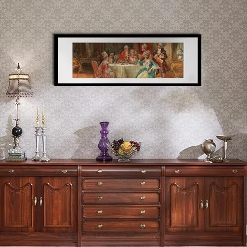 Image of upsimples 10x30 Picture Frame, Display Pictures 8x24 with Mat or 10 x 30 Without, Wall Hanging Panoramic Frames, Black, 1 Pack
