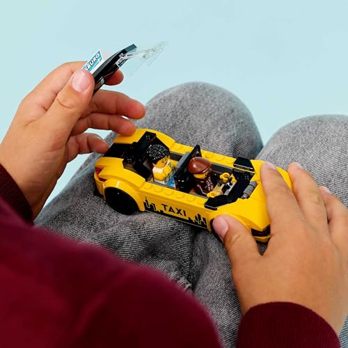 Image of LEGO City Yellow Taxi - Model Car Kit with 2 Minifigures - Iconic Taxi Car Toy - 60487
