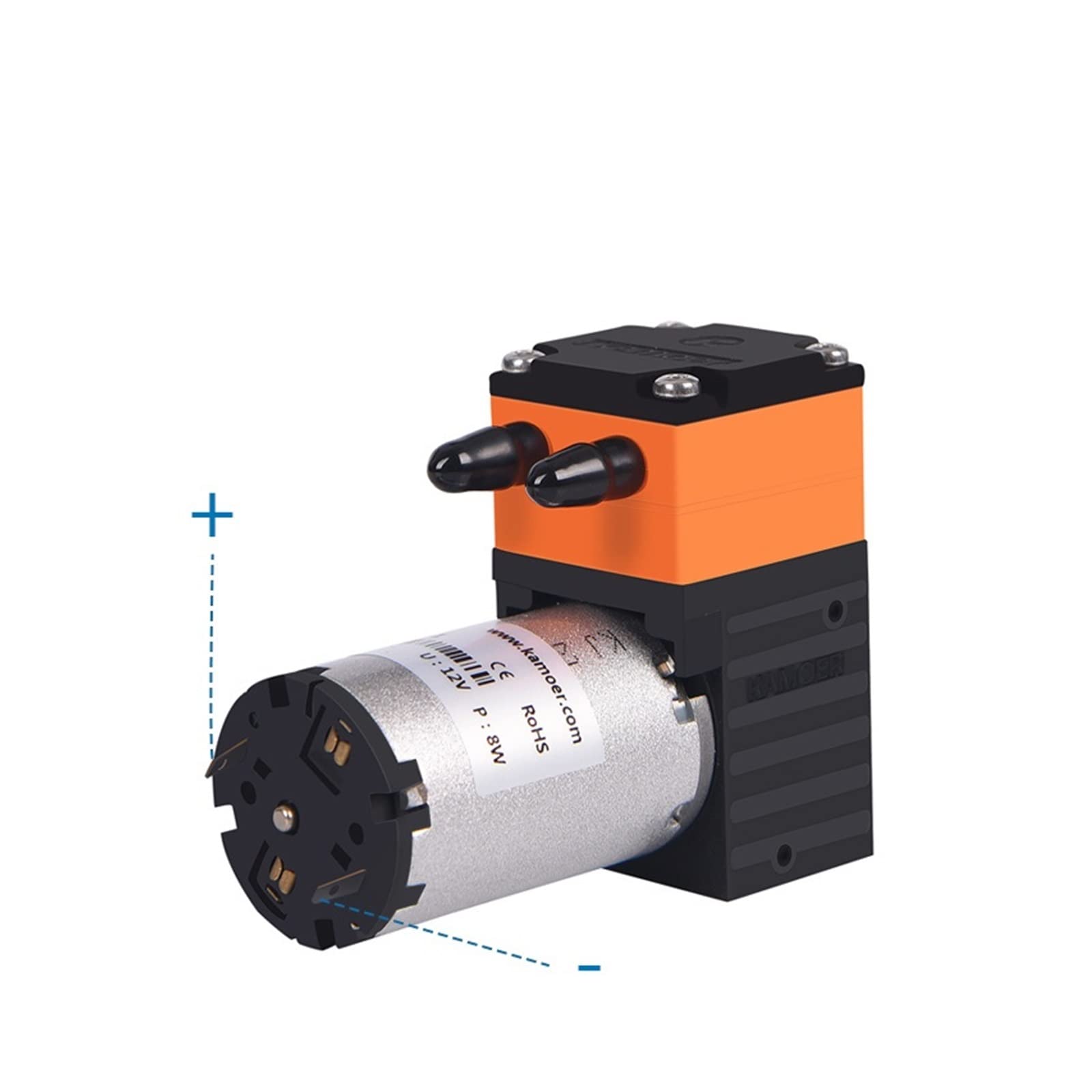 Mini bomba de líquido de diafragma de cepillo 12 V/24 V con Motor de CC de cepillo cabeza única de junta recta for análisis de laboratorio y líquido(12v)