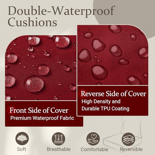 Downluxe Outdoor Deep Seat Cushions Set, Waterproof Memory Foam Patio Furniture Cushions With Zipper For Outdoor Chair Sofa thumb #2