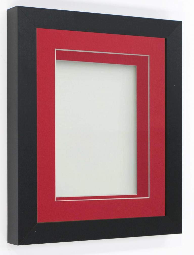 Rickman Box Frame Black with Red Mount, 10x8 for 8x6 inch